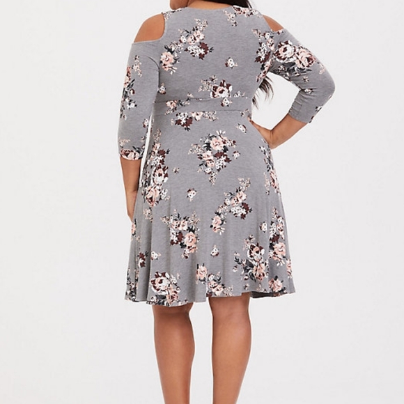 torrid Dresses Grey Floral Dress Poshmark